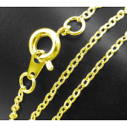 Brass Cable Chain Necklaces, Golden, 18 inch, 2x1.5mm(X-SW028-G)