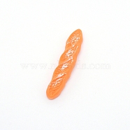 Resin Decoden Cabochons, Imitation Food, No Hole, Baguette, Orange, 44x9.5x7mm(RESI-CJC0001-76)