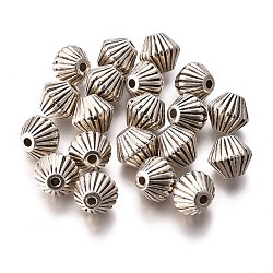 CCB Plastic Beads, Bicone, Antique Silver, 11.2x10.8mm, Hole: 2mm(CCB-L011-088AS)