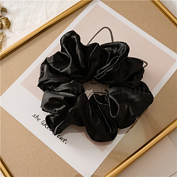 Tie Polyester Fibre Elastic Hair Accessories, for Girls or Women, Scrunchie/Scrunchy Hair Ties, Black, 150~160mm(PW-WG48600-08)