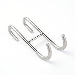 Stainless Steel Double S-Hook Clasps, Stainless Steel Color, 12x4.85x0.65~6.7cm(AJEW-WH0182-38)