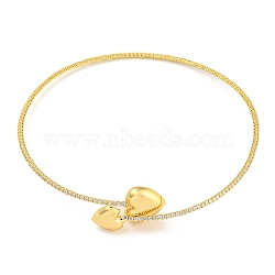 Rack Plating Brass Pave Clear Cubic Zirconia Round Ball Choker Necklaces, Long-Lasting Plated, Cadmium Free & Lead Free, Real 18K Gold Plated, Inner Diameter: 4.53 inch(11.5cm), 0.09 inch(0.23cm)(NJEW-A031-02-02G)