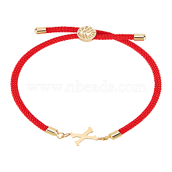 1Pc Adjustable Nylon Cord Slider Bracelets for Women, with Golden Brass Accessories & 304 Stainless Steel Letter Jewelry, Lead Free & Nickel Free & Cadmium Free, Letter X, Inner Diameter: 2-3/4 inch(7cm), letter: 2.5~9.5x13.5~19.5x3~4mm(BJEW-LP0001-32X-02)