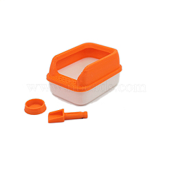 Plastic Cat Little Box Miniature Ornaments, Micro Landscape Home Dollhouse Accessories, Pretending Prop Decorations, Orange, 48x35x25mm(PW-WG95CD6-04)