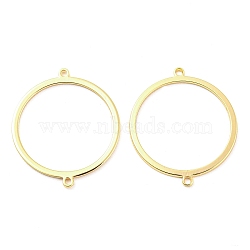 Brass Connector Charms, Ring Links, Real 18K Gold Plated, 23.5x20x0.8mm, Hole: 0.8mm(KK-L208-40G)