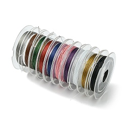 Tail Wire, Nylon-coated Stainless Steel, Mixed Color, 28 Gauge(0.3mm), about 32.8 Feet(10m)/roll(TWIR-L001-01-0.3mm)