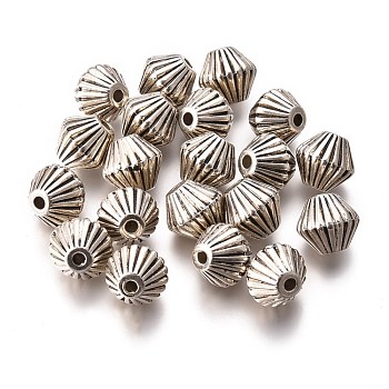 CCB Plastic Beads, Bicone, Antique Silver, 11.2x10.8mm, Hole: 2mm