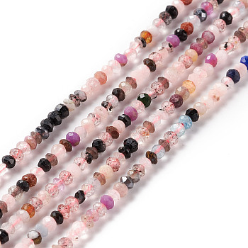 Natural Mixed Stone Beads Strands, Faceted, Rondelle, 3x2mm, Hole: 0.6mm, about 185pcs/strand, 15.35 inch(39cm)