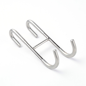 Stainless Steel Double S-Hook Clasps, Stainless Steel Color, 12x4.85x0.65~6.7cm