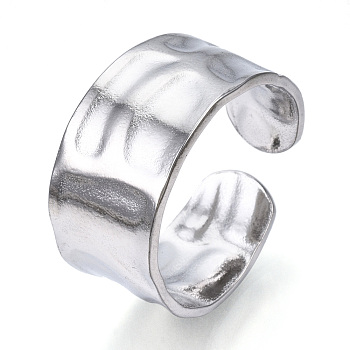 304 Stainless Steel Wide Open Cuff Ring for Women, Stainless Steel Color, US Size 8 1/2(18.5mm)