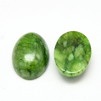 Dyed Natural White Jade Cabochons, Oval, 18x13x6mm