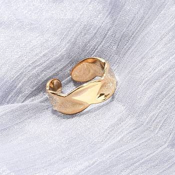 304 Stainless Steel Open Cuff Rings for Women, Ion Plating(IP), Real 18K Gold Plated, 7mm, US Size 7 1/4(17.5mm)
