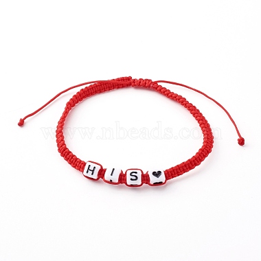 Ensembles de bracelets de perles tressées en fil de nylon réglable pour la saint-valentin(BJEW-JB06238)-7