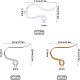 SUNNYCLUE 100Pcs 3 Style Flat 304 Stainless Steel Earring Hooks and Plastic Earring Hooks(FIND-SC0001-86)-2