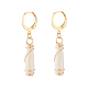 Teardrop Natural Trochid Shell Wire Wrapped Dangle Hoop Earrings for Women(EJEW-JE04795-02)-1