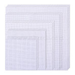 15Pcs 5 Styles 14CT Cross Stitch Fabric, Cotton Aida Cloth, Square, White, 101~300x101~300x0.5mm, 3pcs/style(DIY-GL0005-36)