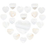 20Pcs Freshwater Shell Pendants, Heart, Seashell Color, 36.5~37.5x39.5~40x2~4.5mm, Hole: 1.8mm(SHEL-SC0001-19)
