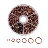 1 Box Open Jump Rings Brass Jump Rings, Nickel Free, Red Copper, 18~22 Gauge, 4~10x0.6~1mm, about 110g/box(KK-JP0008-R-NF)