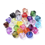 Transparent Acrylic Beads, Bicone, Mixed Color, 8x7.5mm, Hole: 2mm, about 2640pcs/500g(TACR-S146-8mm-M)