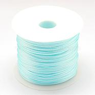 Nylon Thread, Rattail Satin Cord, Light Sky Blue, 1.5mm, about 100yards/roll(300 feet/roll)(NWIR-R025-1.5mm-02)