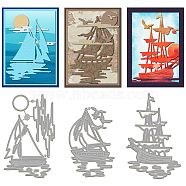 Carbon Steel Cutting Dies Stencils, for DIY Scrapbooking, Photo Album, Decorative Embossing Paper Card, Greeting Card Mold, Sailboat, 122~149x80~95x0.8mm, 3pcs/set(DIY-WH0309-1993)