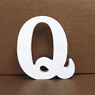 Letter Wooden Ornaments, for Home Wedding Decoration Shooting Props, Letter.Q, 100x100x15mm(LETT-PW0002-61Q)