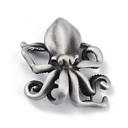 Tibetan Style Alloy Pendant, Frosted, Octopus, Antique Silver, 43x38x15mm, Hole: 15x10mm(PALLOY-H133-29AS)