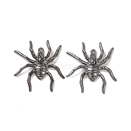 Rack Plating Alloy Halloween Style Pandants, Spider, Gunmetal, 37x35.5x4mm, Hole: 1.7mm(PALLOY-O109-43B)