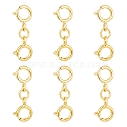 6Pcs 925 Sterling Silver Double Spring Ring Clasps, Golden, 16mm(STER-DC0001-17G)