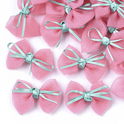 Handmade Woven Costume Accessories, Bowknot & Hair Bows, Pearl Pink, 35~40x44.5~48x12~14mm(WOVE-T014-01H)