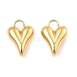 304 Stainless Steel Charms, Heart Charm, Real 18K Gold Plated, 12x8x3mm, Hole: 2x2.5mm(STAS-A089-26G)