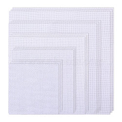 15Pcs 5 Styles 14CT Cross Stitch Fabric, Cotton Aida Cloth, Square, White, 101~300x101~300x0.5mm, 3pcs/style(DIY-GL0005-36)