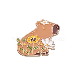 Cute Animal Brooch, Alloy Enamel Pins Original Clothing Accessories Collar Pin Chest Flower, 30x26.5mm(PW-WG0C42A-01)