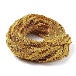 Filigree Corrugated Lace Ribbon, Wave Shape, for Clothing Accessories, Goldenrod, 3/8 inch(10mm), about 130m/bundle(WCOR-A001-02)