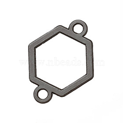 Hollow Frame Alloy Links Connectors, Cadmium Free & Lead Free, Hexagon , Gunmetal, 21x16x1.5mm, Hole: 2mm(FIND-WH0090-75B)