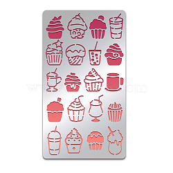 Stainless Steel Cutting Dies Stencils, for DIY Scrapbooking/Photo Album, Decorative Embossing DIY Paper Card, Matte Stainless Steel Color, Cupcake Pattern, 177x101mm(DIY-WH0242-260)