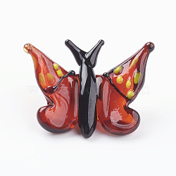 Home Decorations, Handmade Lampwork Display Decorations, Butterfly, Colorful, 15~17x18~20x8~10mm(LAMP-J084-75)