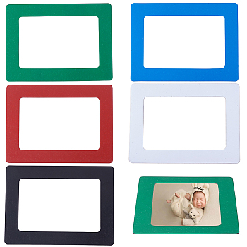 SUNNYCLUE Magnetic Picture Frames, for Refrigerator, Holds 5 inch Photos, Mixed Color, 15.5x11.5x0.08cm, Inner Diameter: 11.6x7.7cm, 5colors, 1pc/color, 5pcs/set