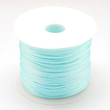 Nylon Thread, Rattail Satin Cord, Light Sky Blue, 1.5mm, about 100yards/roll(300 feet/roll)