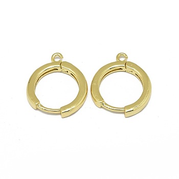 Alloy Huggie Hoop Earring Findings, Long-Lasting Plated, Circle Ring, Golden, 16.5x13.5x2mm, Hole: 1.2mm, Pin: 0.8mm
