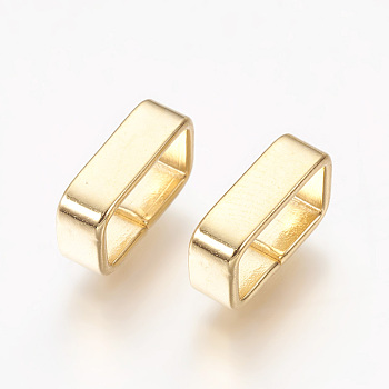 304 Stainless Steel Slide Charms, Rectangle, Golden, 4x12.5x7.5mm, Hole: 5.5x10.5mm