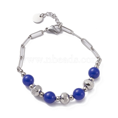 Bracelet rond en perles de pierres mélangées pour fille femme(BJEW-F418-06)-2