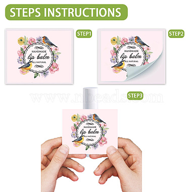Rectangle Self-Adhesive Plastic Lipstick Tag Stickers(DIY-WH0567-005)-3