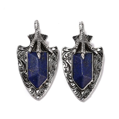 Antique Silver Arrow Lapis Lazuli Big Pendants
