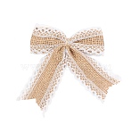 Bowknot Linen Burlap Ornament Accessories, Linen, 100x90mm(DIY-CJC0020-03A-1)