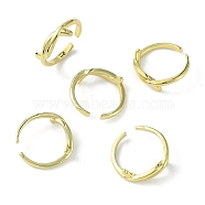 Rack Plating Brass Knot Open Cuff Ring, Lead Free & Cadmium Free, Real 18K Gold Plated, US Size 7 3/4(17.9mm)(RJEW-K243-02G)