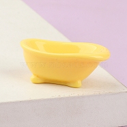 Miniature Resin Bathtub, for Dollhouse Bathroom Decoration, Yellow, 40x15x25mm(PW-WG6FA0E-02)