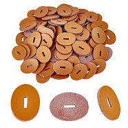 Leather Handle Washers, Leather Spacer, Oval, for Knife Making, Chocolate, 33x25x2mm, Hole: 10x3mm(AJEW-WH0317-34D)
