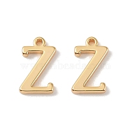 Brass Pendants, Real 18K Gold Plated, Letter Z, 9.5x5.5x1.3mm, Hole: 0.8mm(KK-R164-01Z-G)