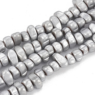 Electroplate Non-magnetic Synthetic Hematite Beads Strands, Matte Style, Chips, Platinum Plated, 5~10x4.5~5.5x4mm, Hole: 1mm, about 105pcs/strand, 14.9 inch(G-T061-103N)